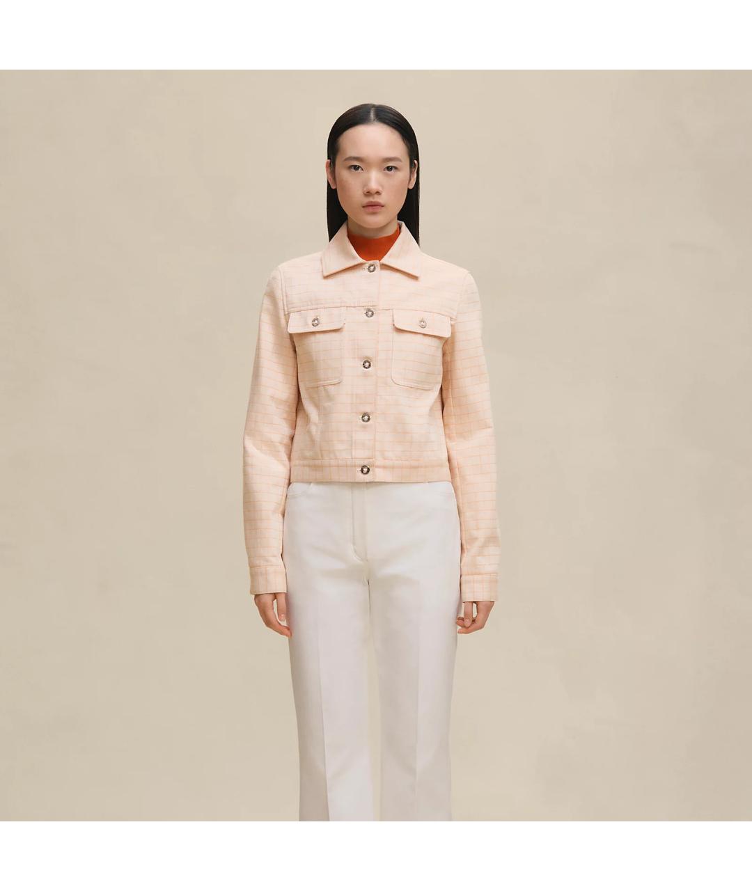 HERMES Коралловая хлопковая куртка, фото 3