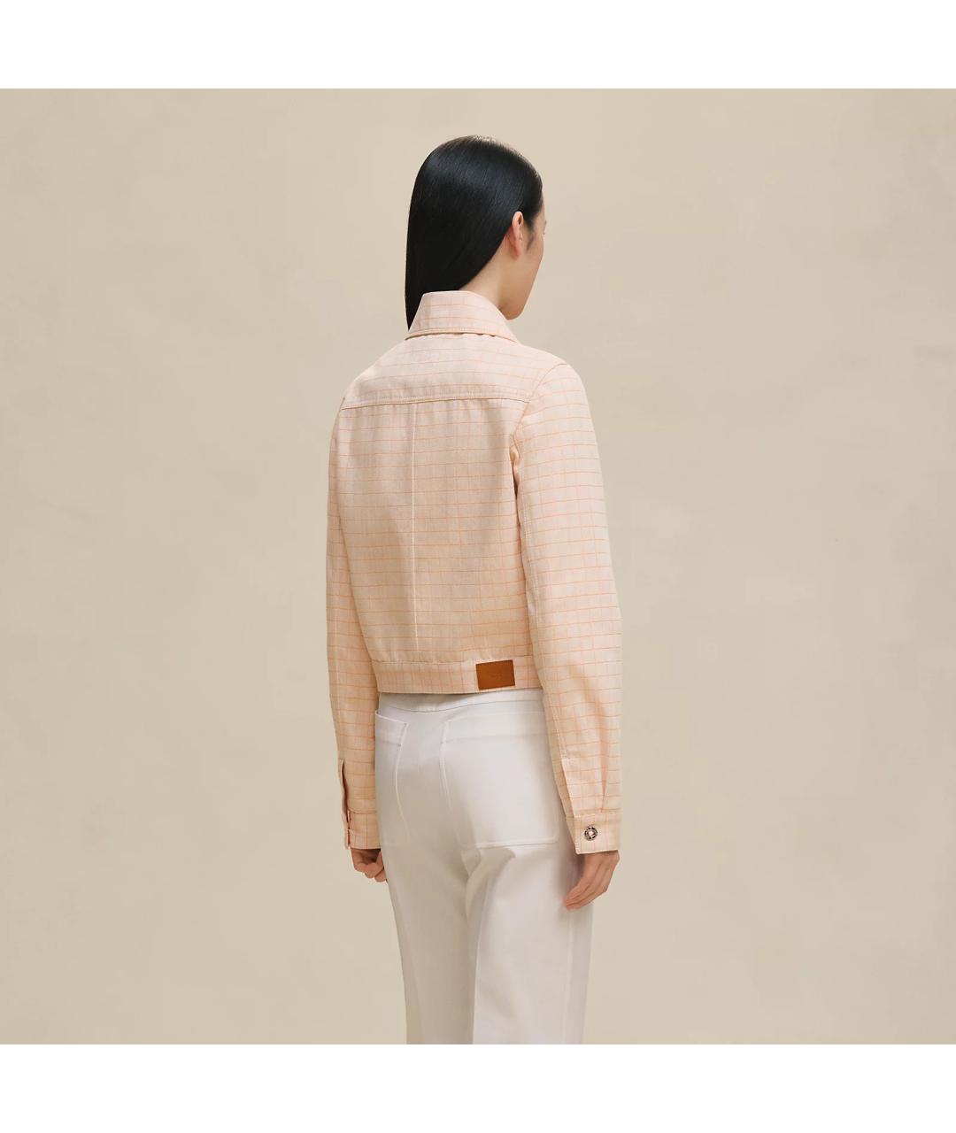 HERMES Коралловая хлопковая куртка, фото 4