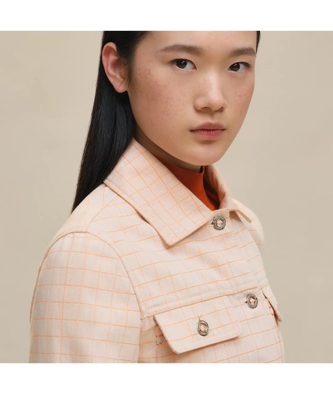 HERMES Коралловая хлопковая куртка, фото 5