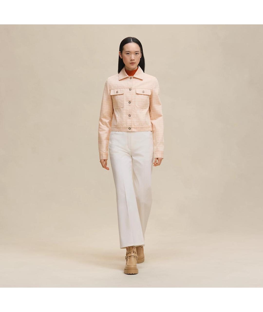 HERMES Коралловая хлопковая куртка, фото 2