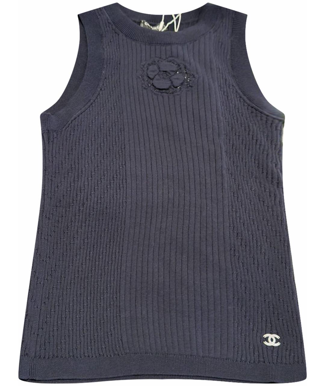 CHANEL Темно-синяя майка, фото 1