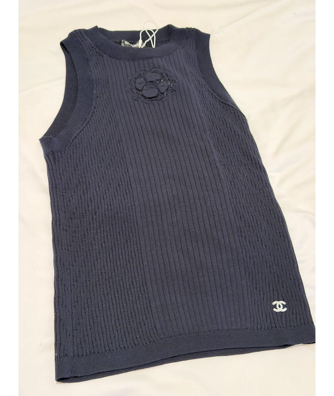 CHANEL Темно-синяя майка, фото 4