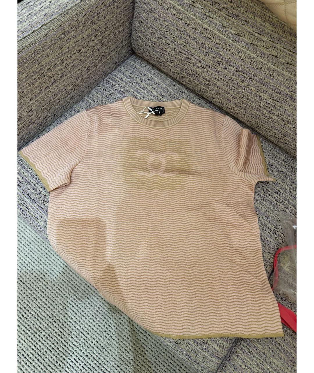 CHANEL Бежевая футболка, фото 3