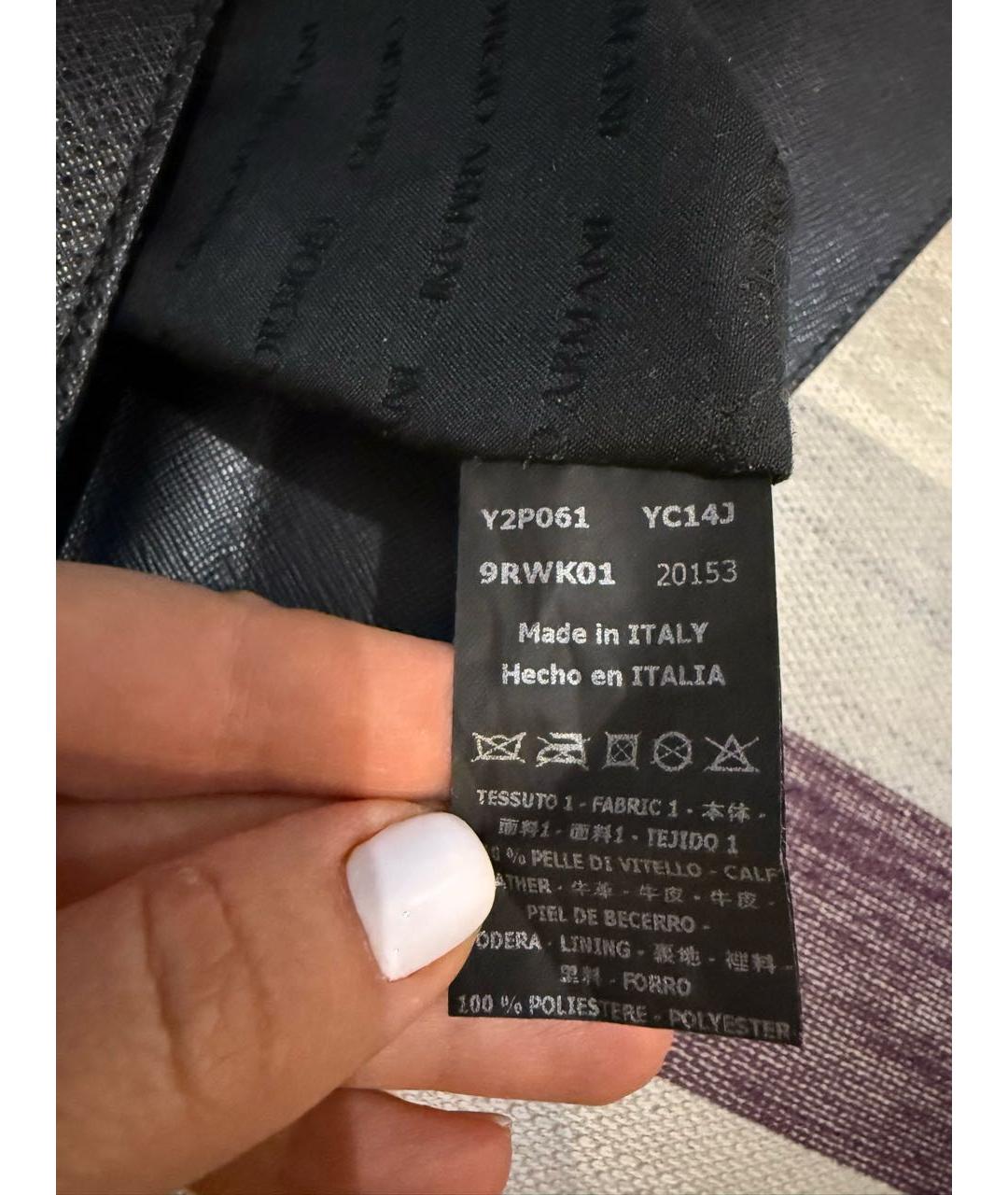 GIORGIO ARMANI Черный кожаный портфель, фото 8