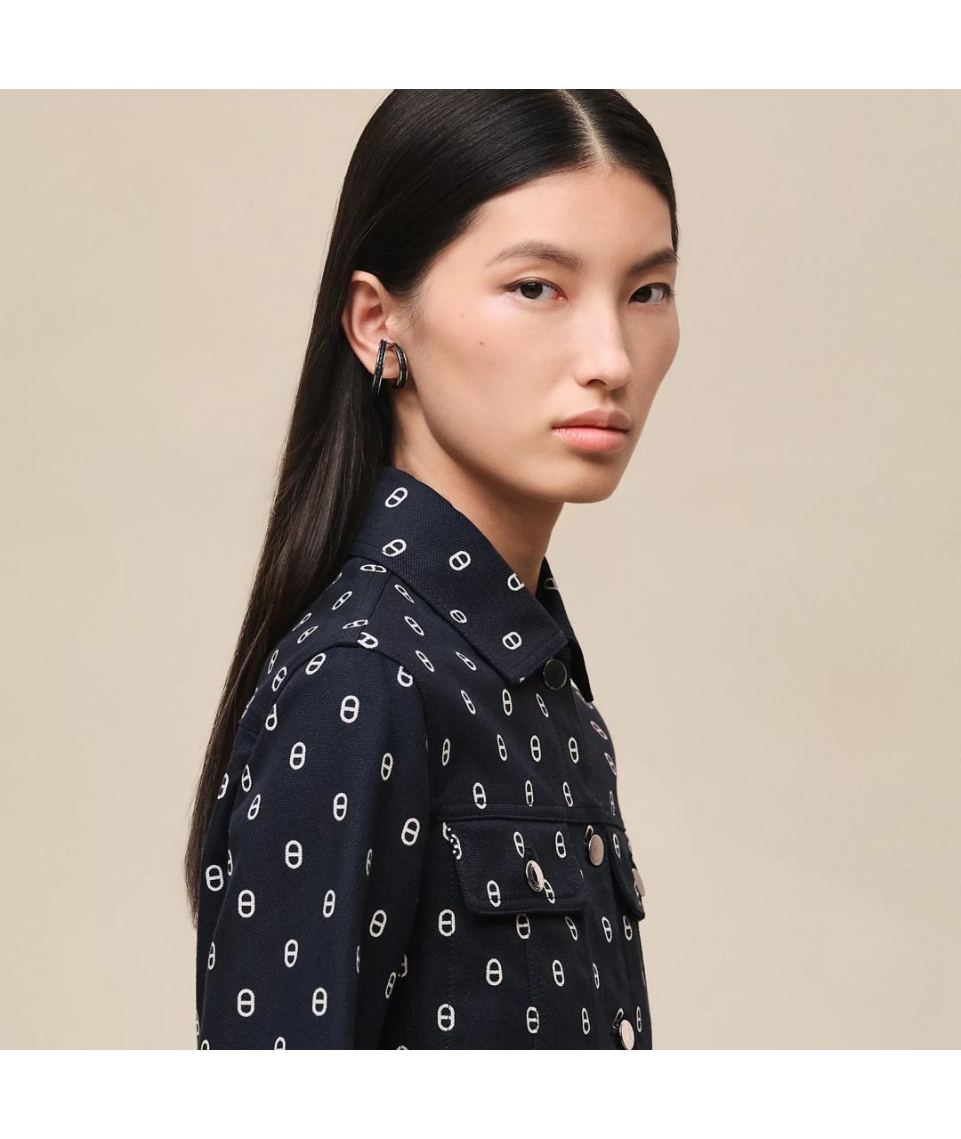 HERMES Черный хлопковый жилет, фото 5