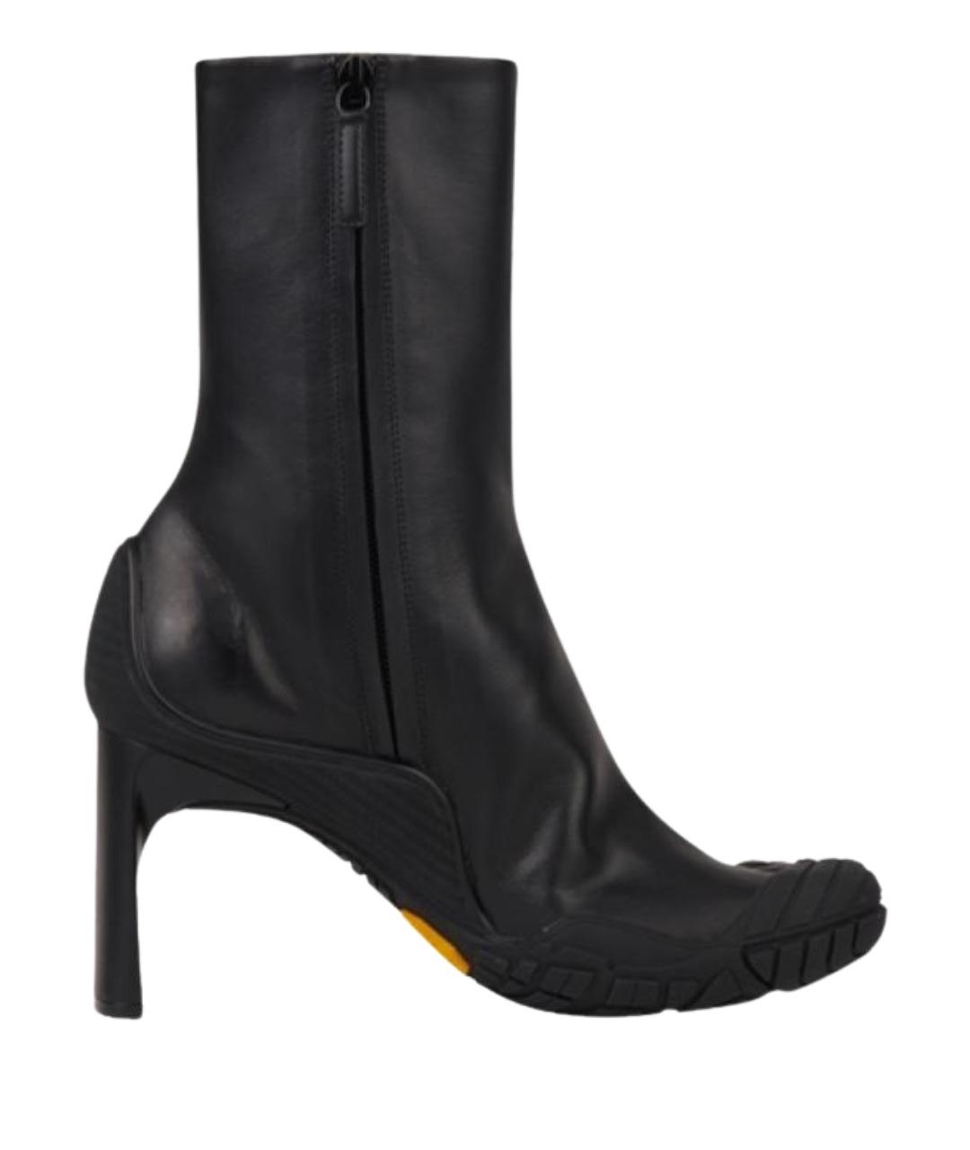 BALENCIAGA Черные кожаные ботильоны, фото 2