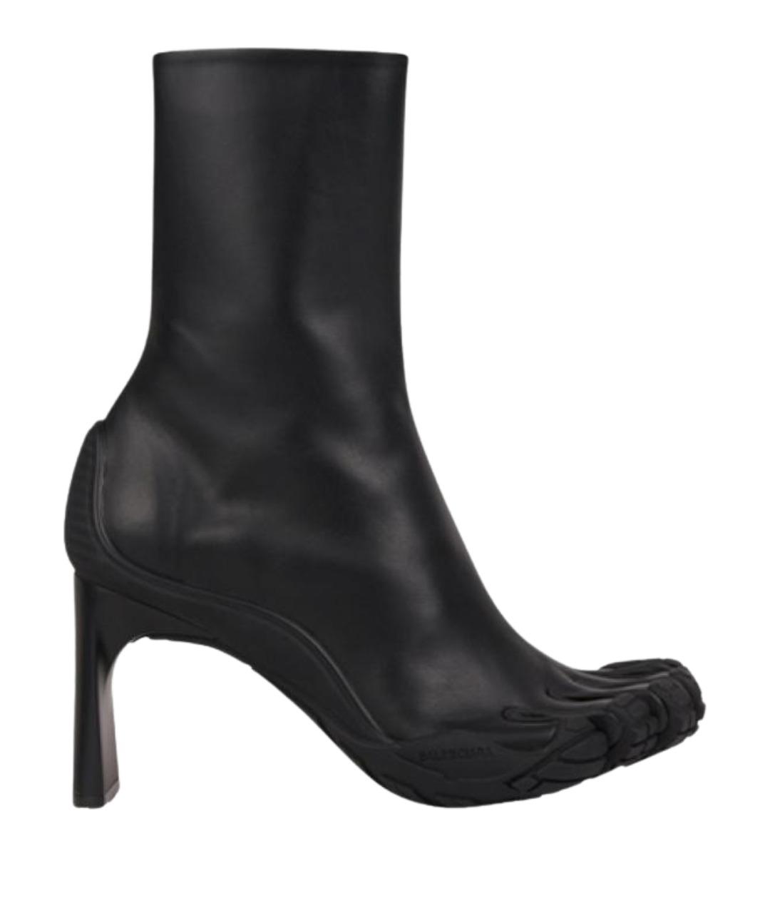 BALENCIAGA Черные кожаные ботильоны, фото 1