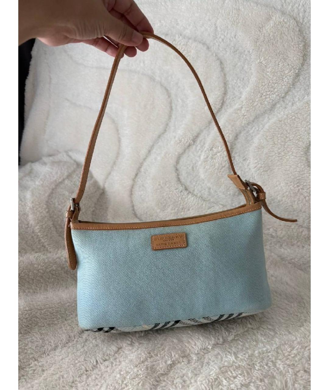 BURBERRY Голубая сумка с короткими ручками, фото 9