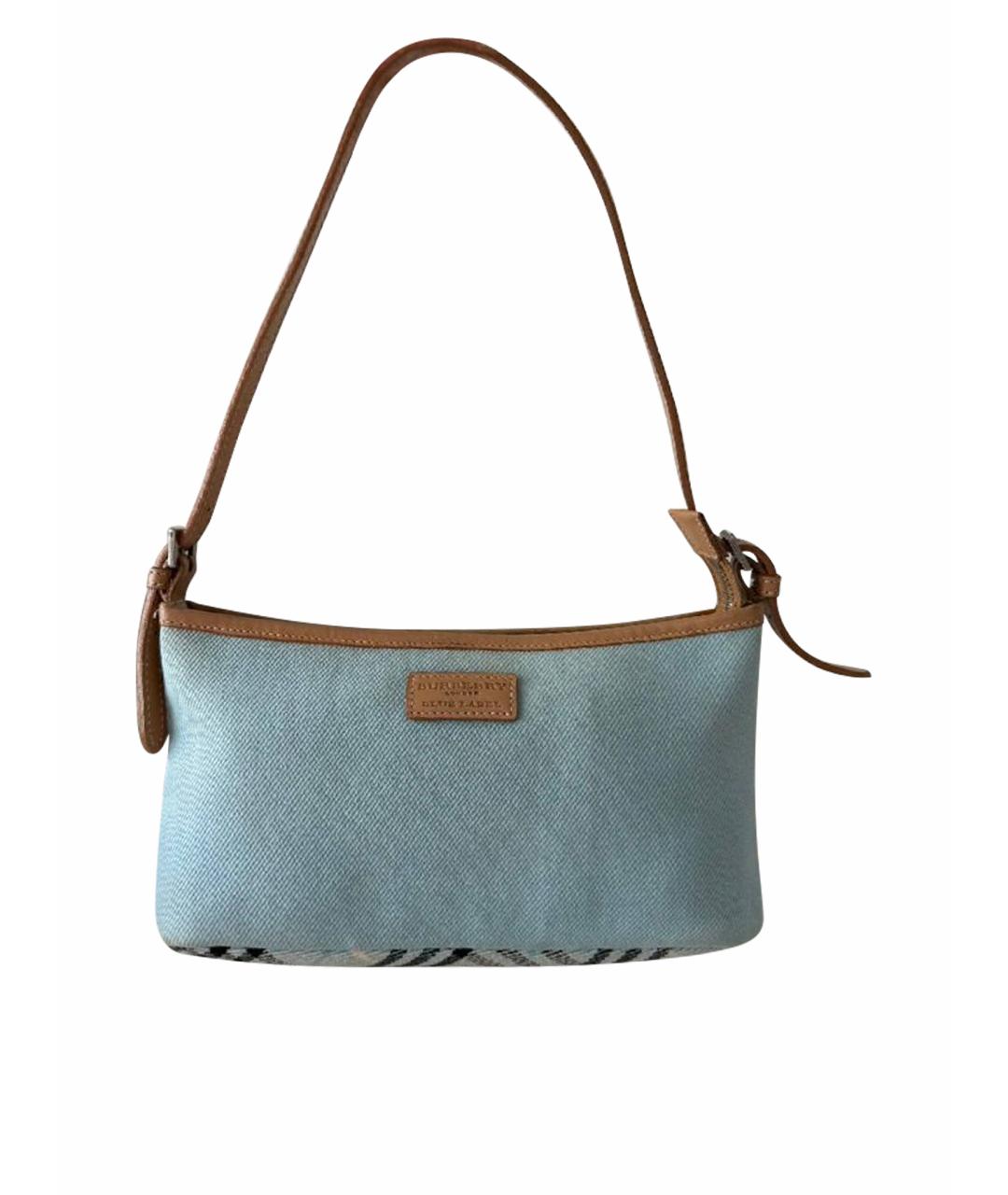 BURBERRY Голубая сумка с короткими ручками, фото 1