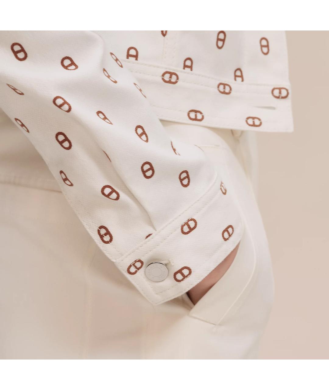 HERMES Белая хлопковая куртка, фото 6