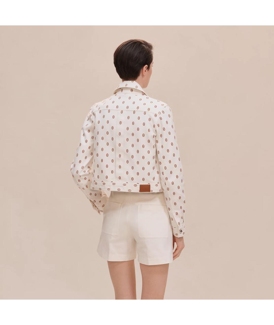 HERMES Белая хлопковая куртка, фото 4