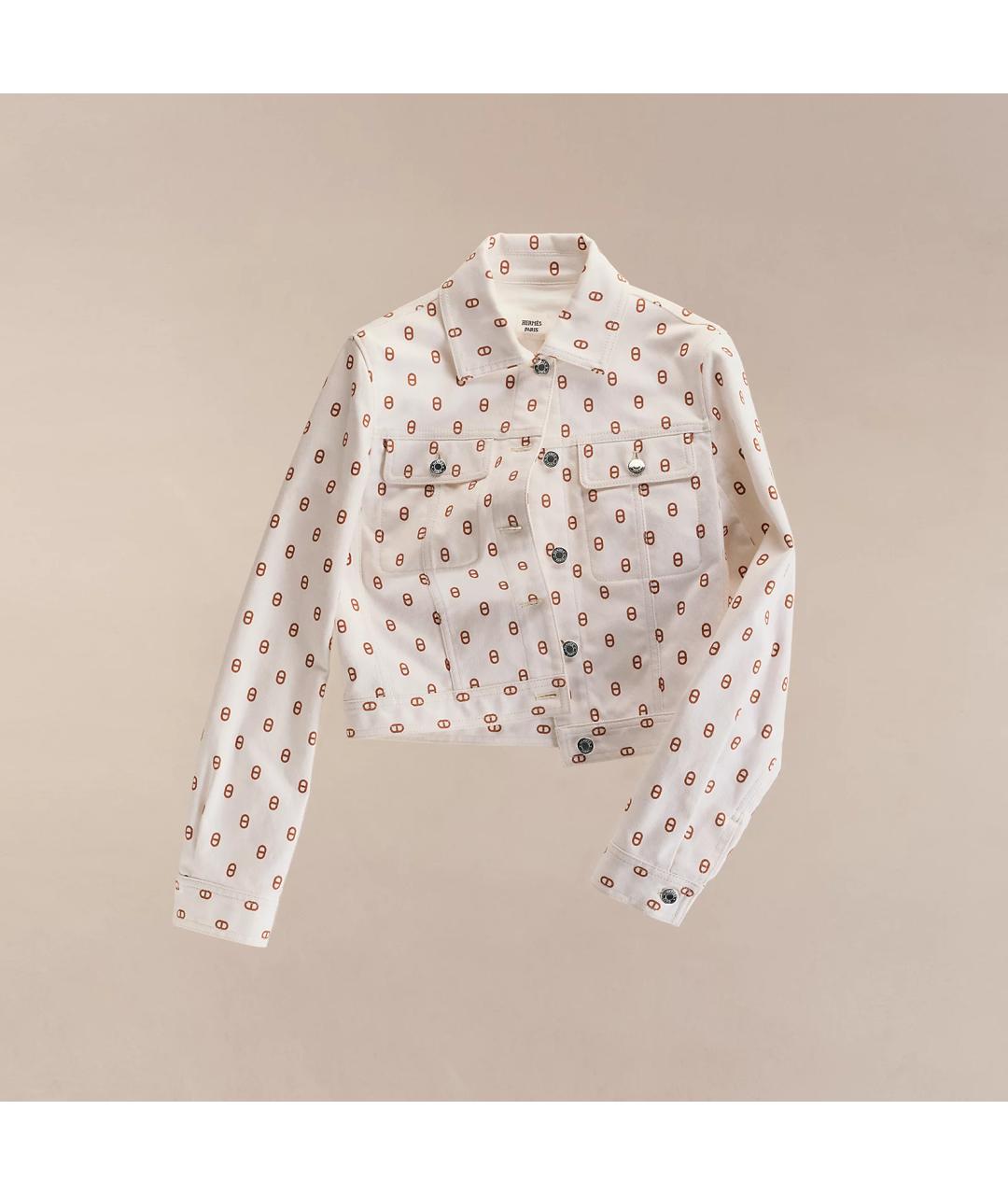 HERMES Белая хлопковая куртка, фото 7
