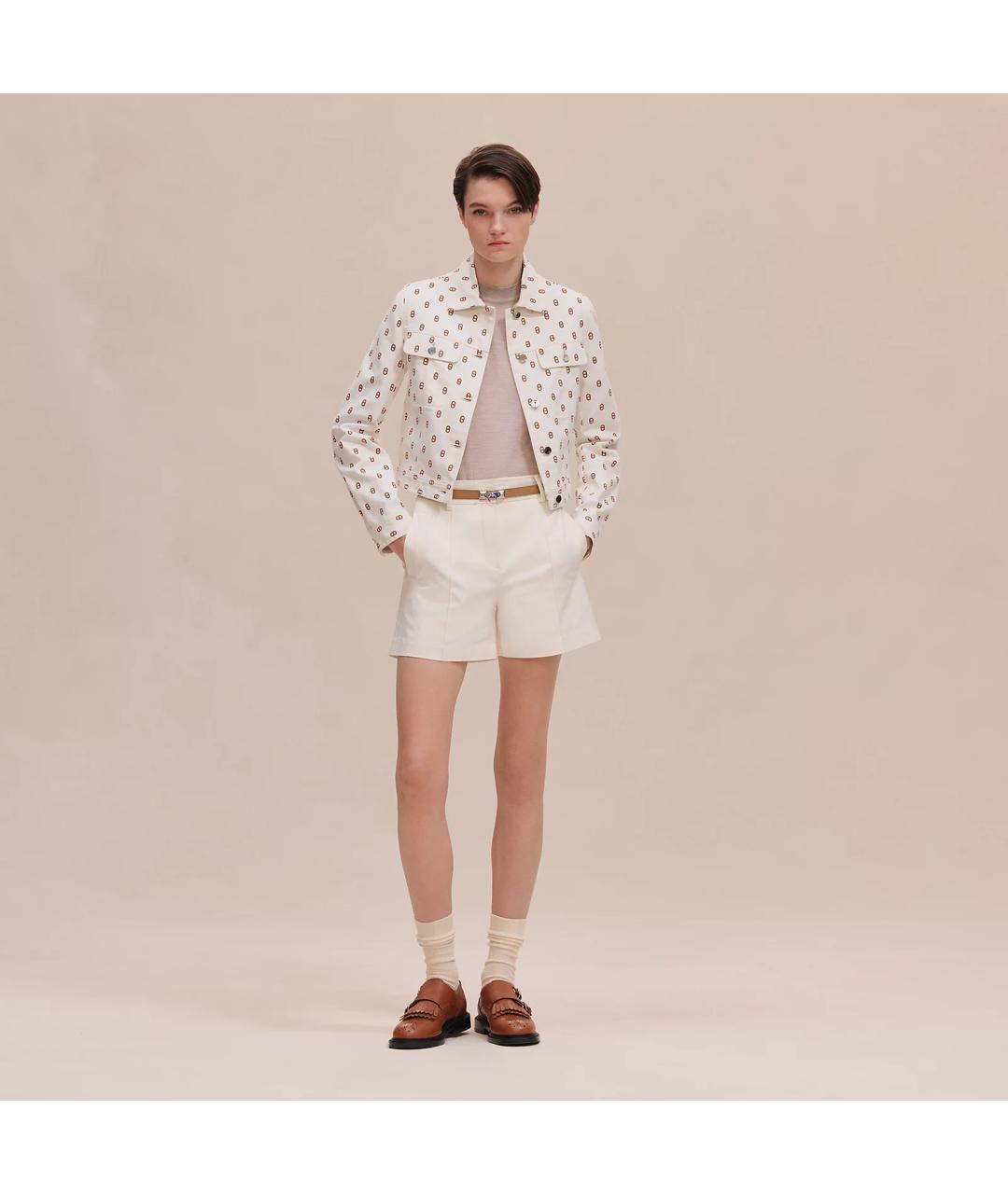 HERMES Белая хлопковая куртка, фото 2