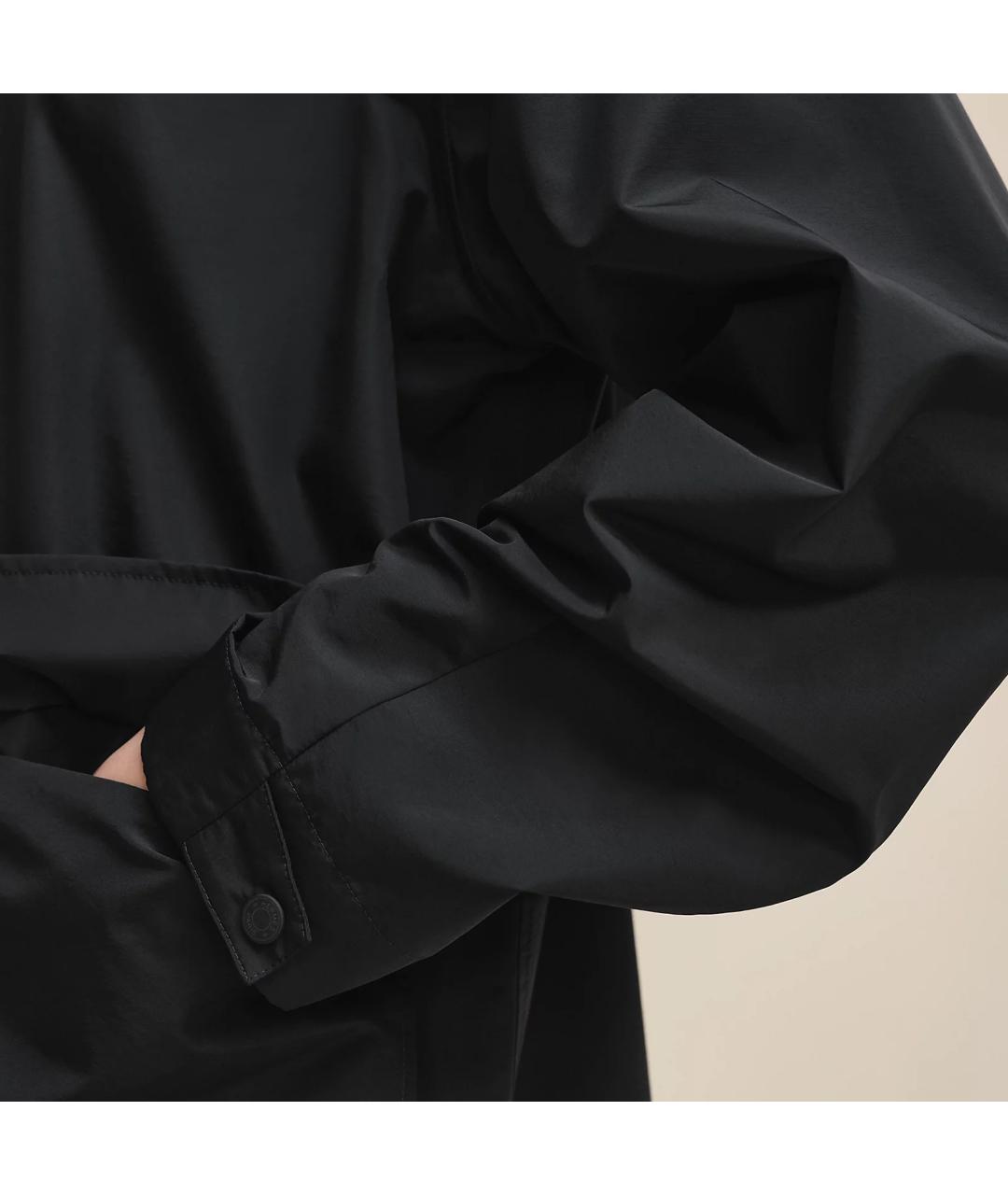 HERMES Черное шерстяное пальто, фото 5