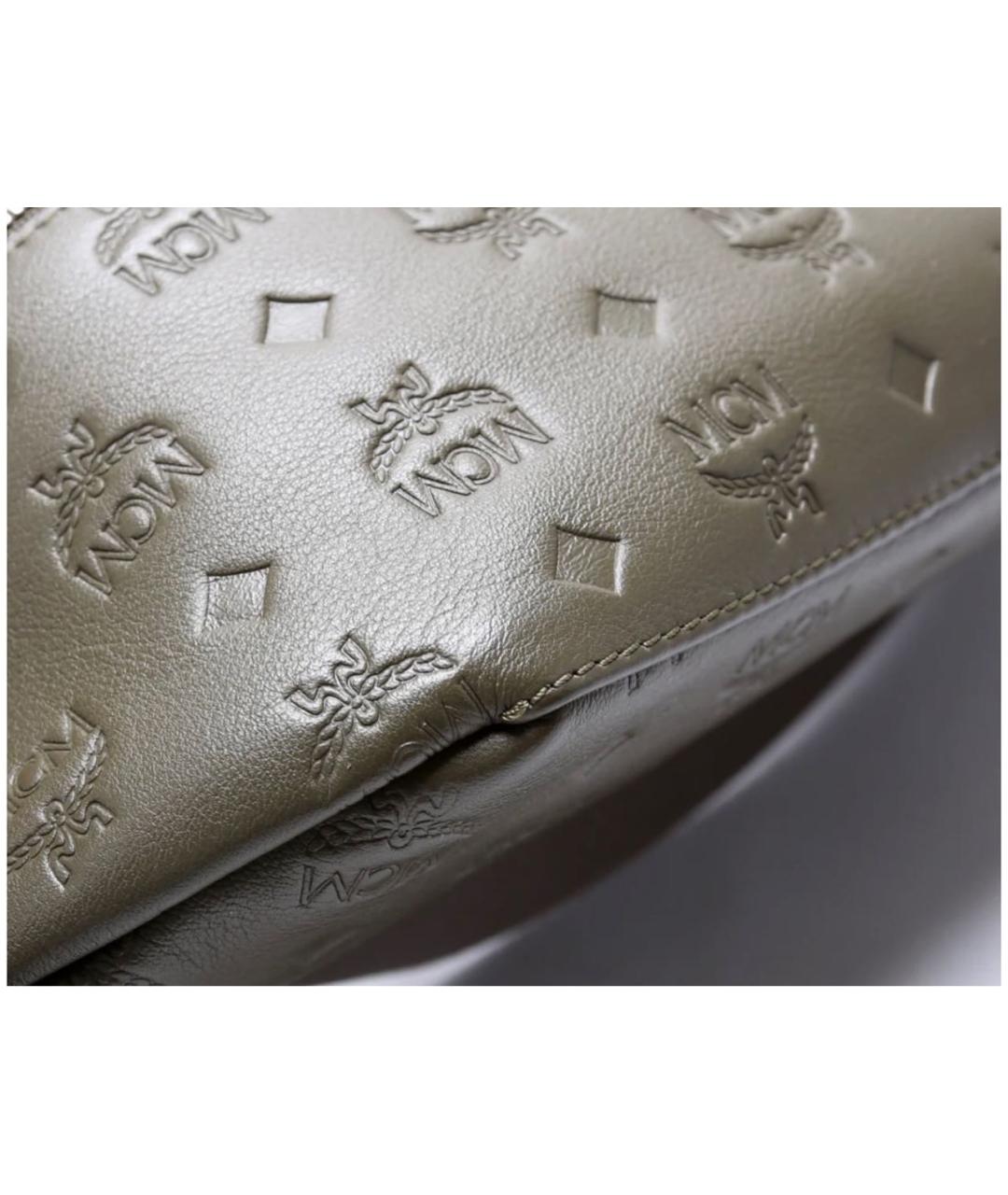 MCM Хаки кожаная сумка на плечо, фото 5