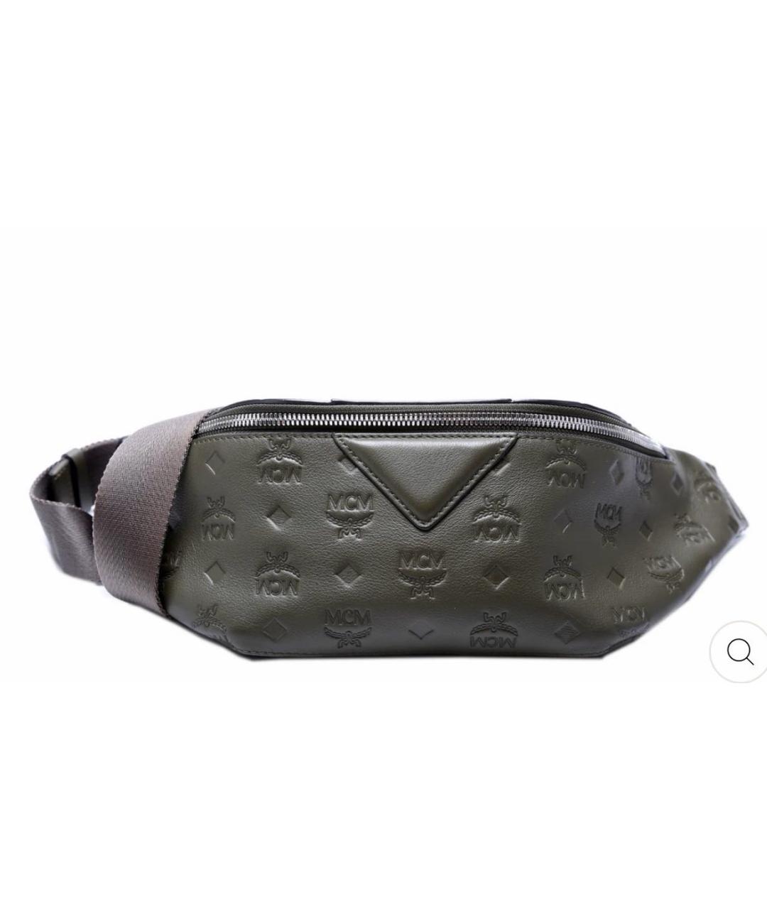 MCM Хаки кожаная сумка на плечо, фото 7