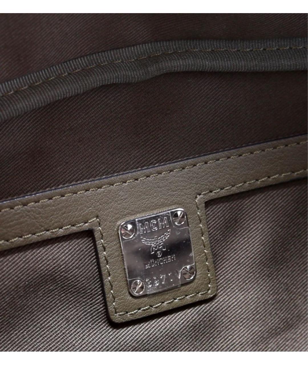 MCM Хаки кожаная сумка на плечо, фото 4