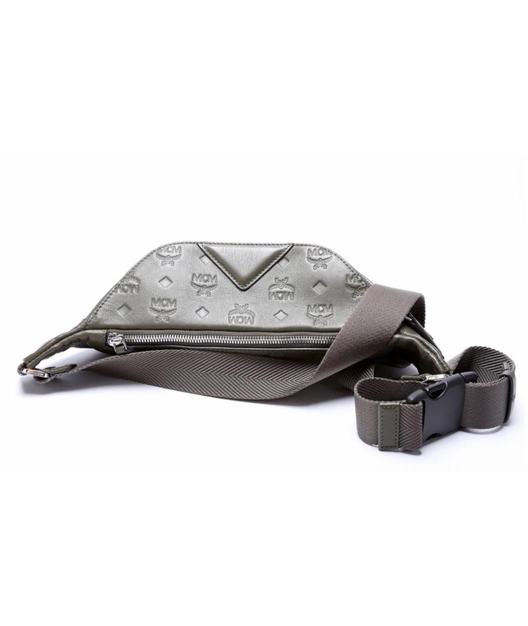 MCM Хаки кожаная сумка на плечо, фото 3