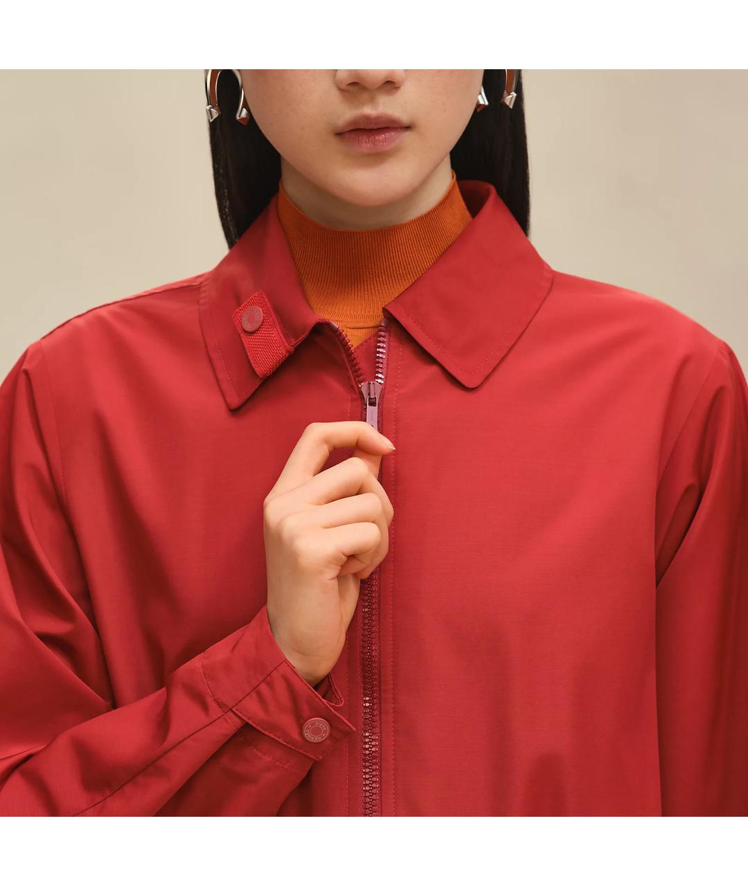 HERMES Красная шерстяная парка, фото 5