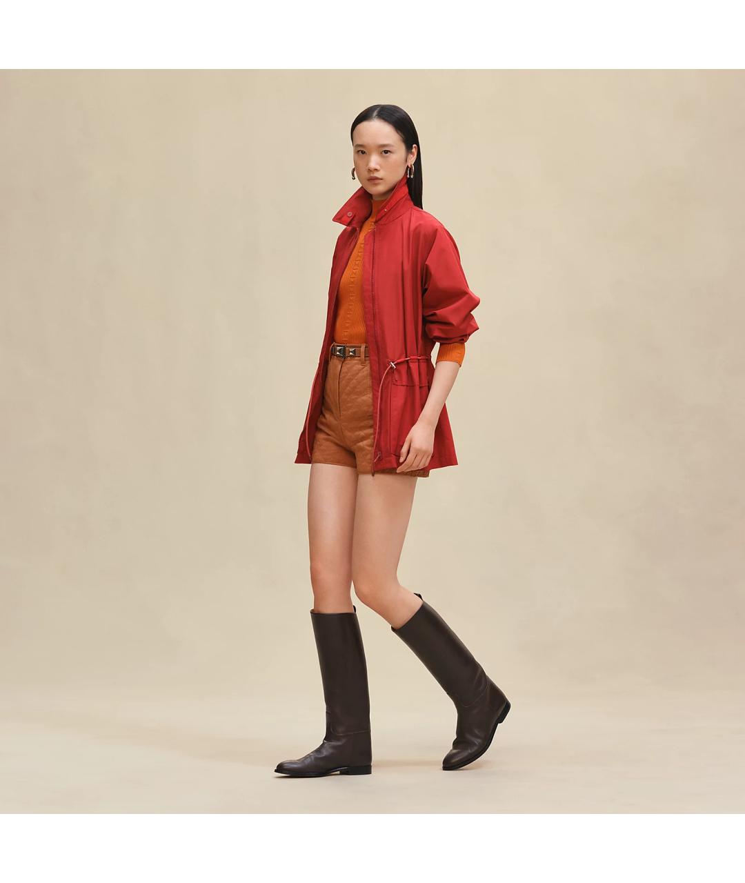 HERMES Красная шерстяная парка, фото 2