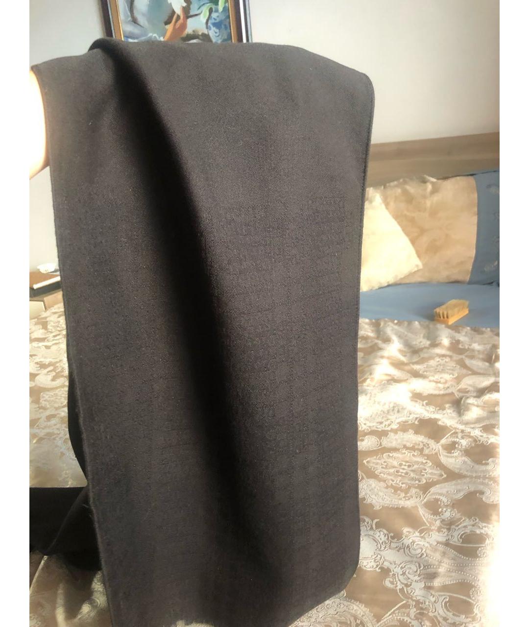 CHRISTIAN DIOR Черный шерстяной шарф, фото 2
