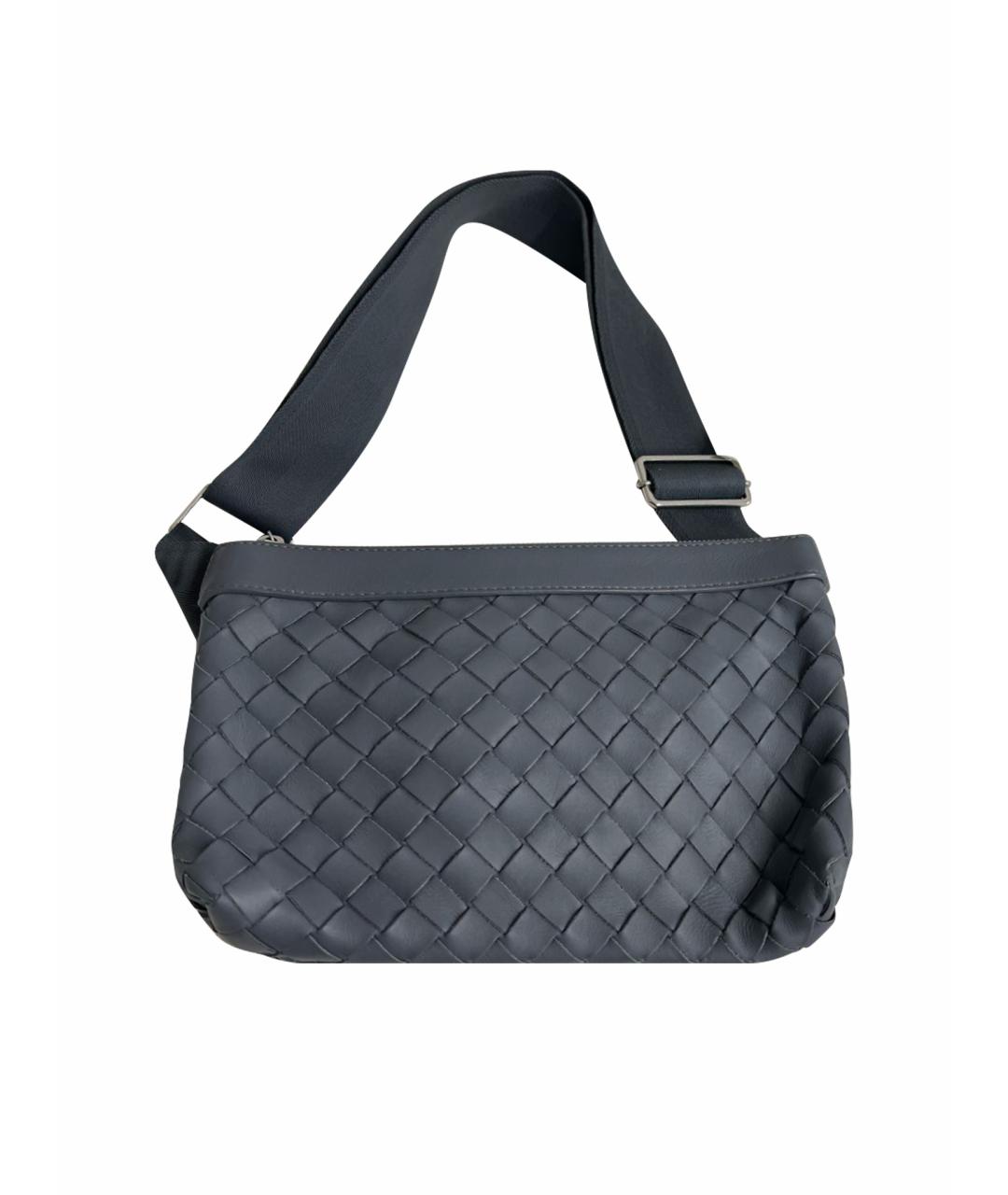 BOTTEGA VENETA Серая кожаная сумка на плечо, фото 1