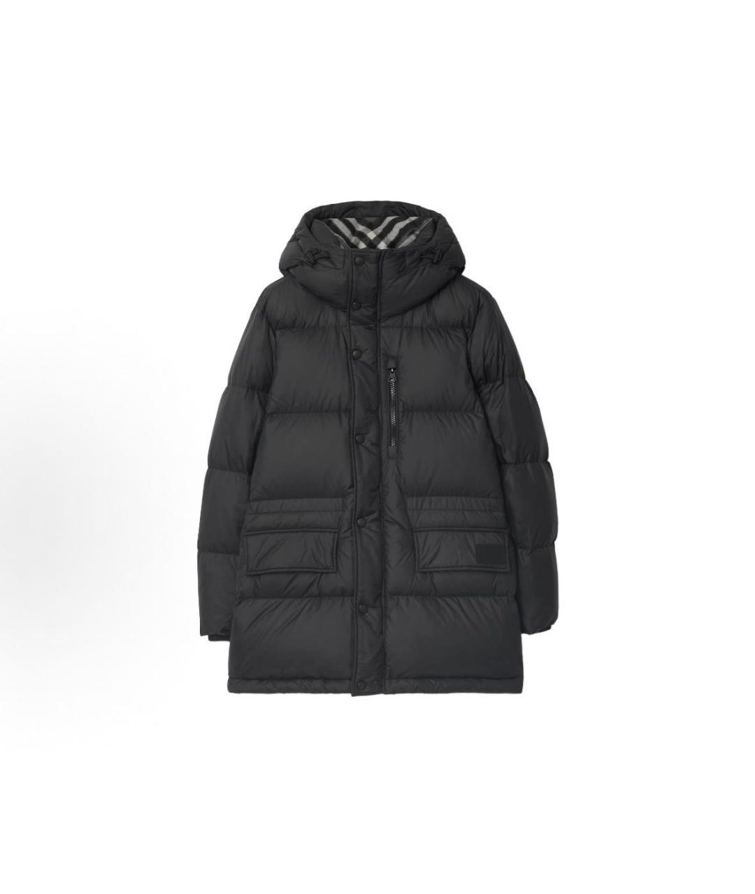 BURBERRY Черный полиамидовый пуховик, фото 2