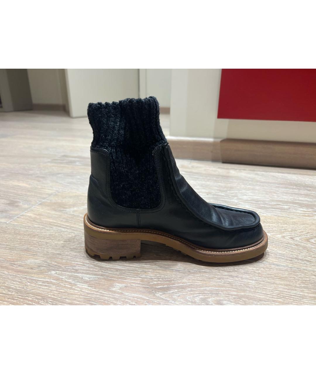 CHLOE Черные кожаные ботильоны, фото 7