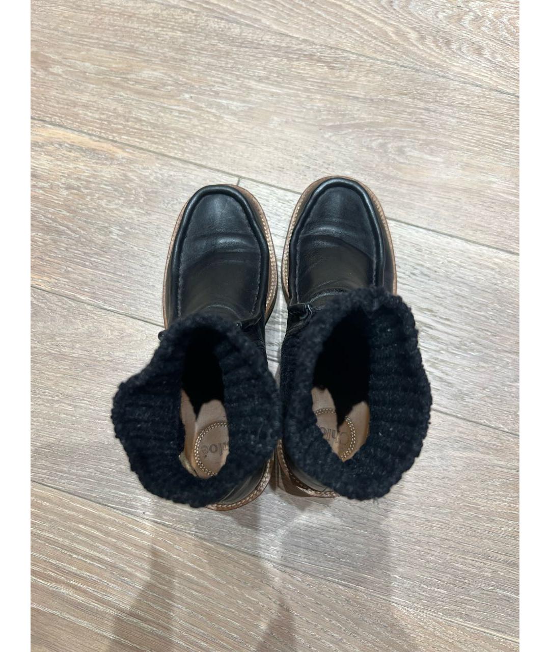 CHLOE Черные кожаные ботильоны, фото 3