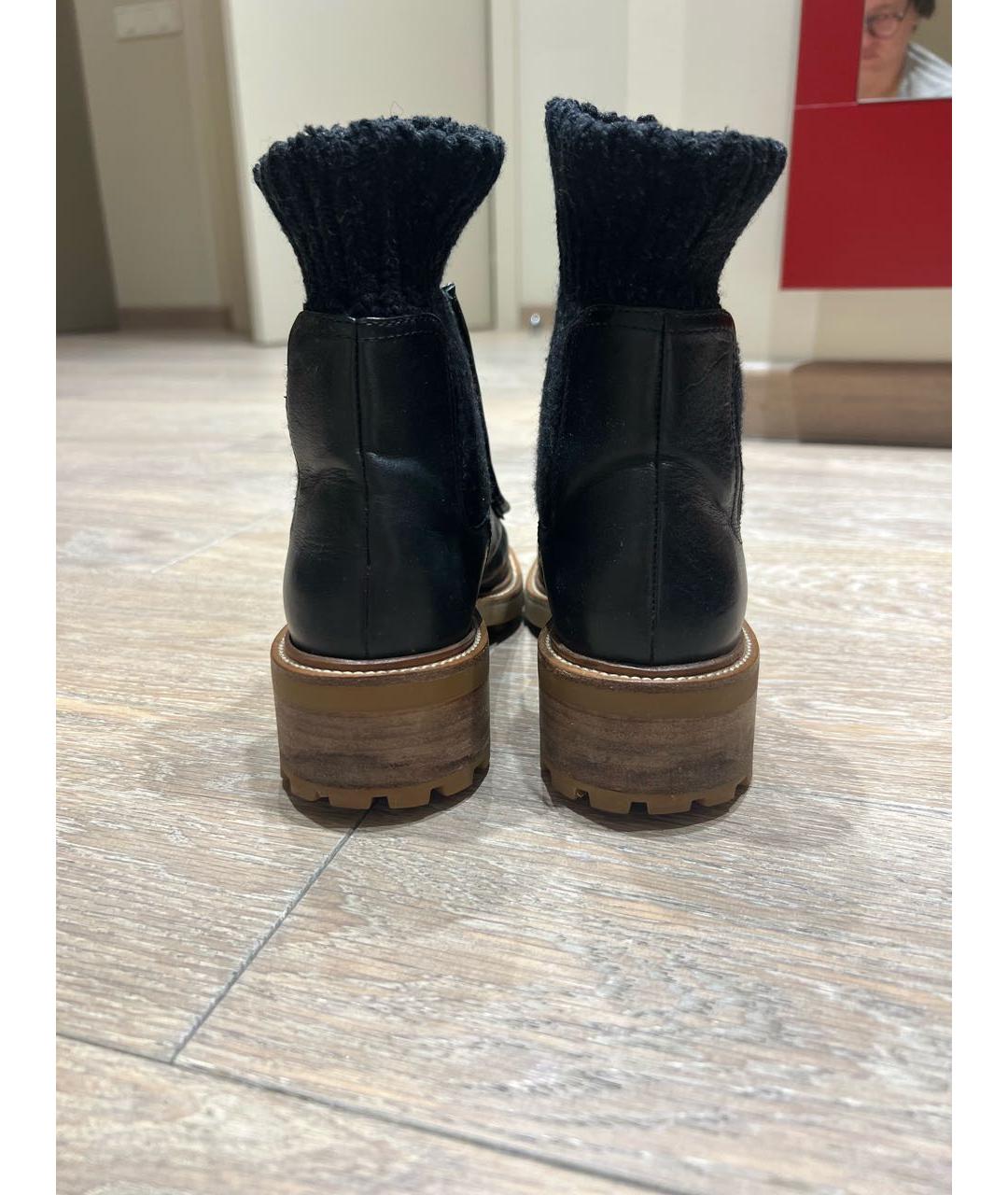 CHLOE Черные кожаные ботильоны, фото 4