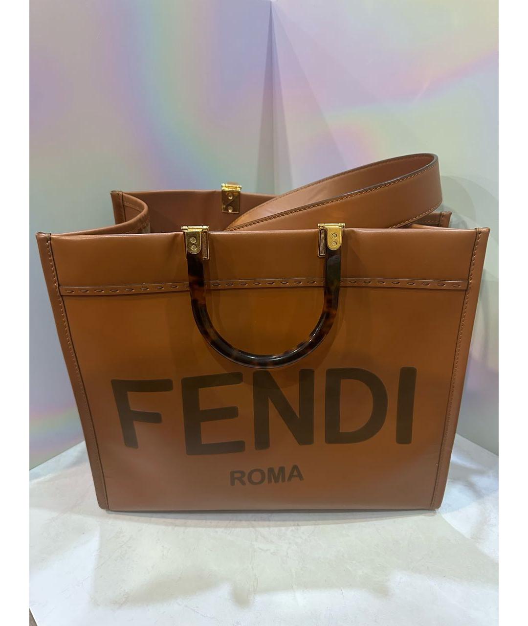FENDI Коричневая сумка тоут, фото 2