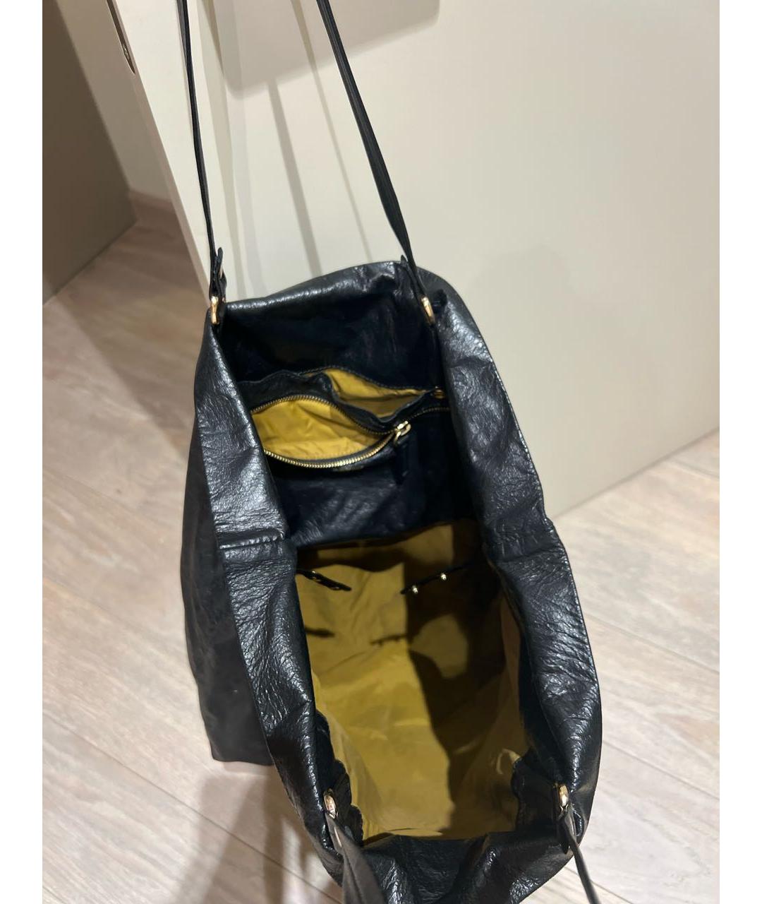 LANVIN Черная кожаная сумка тоут, фото 4