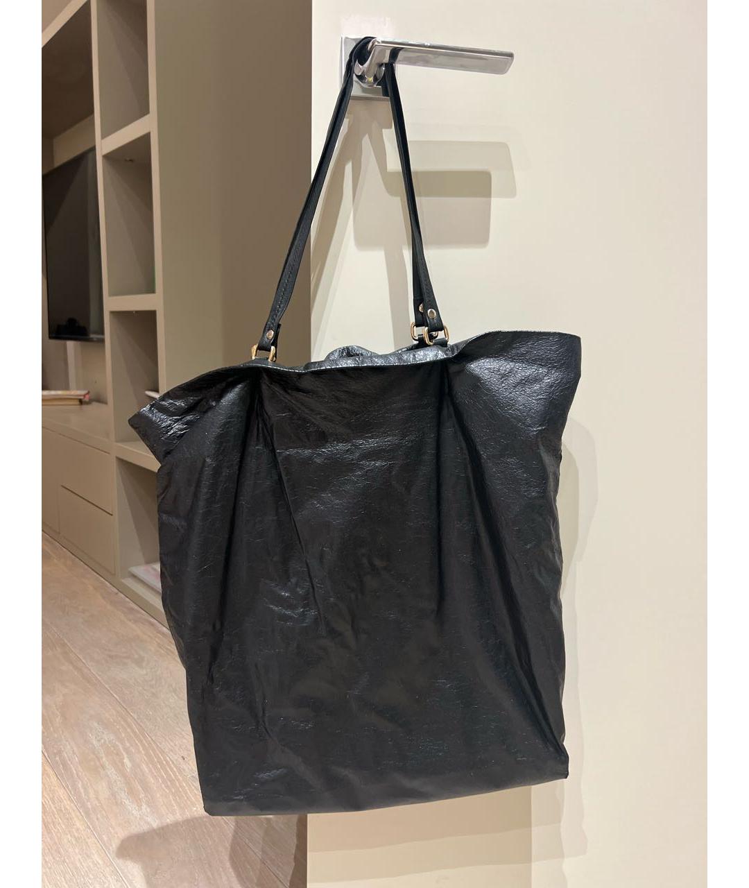 LANVIN Черная кожаная сумка тоут, фото 8