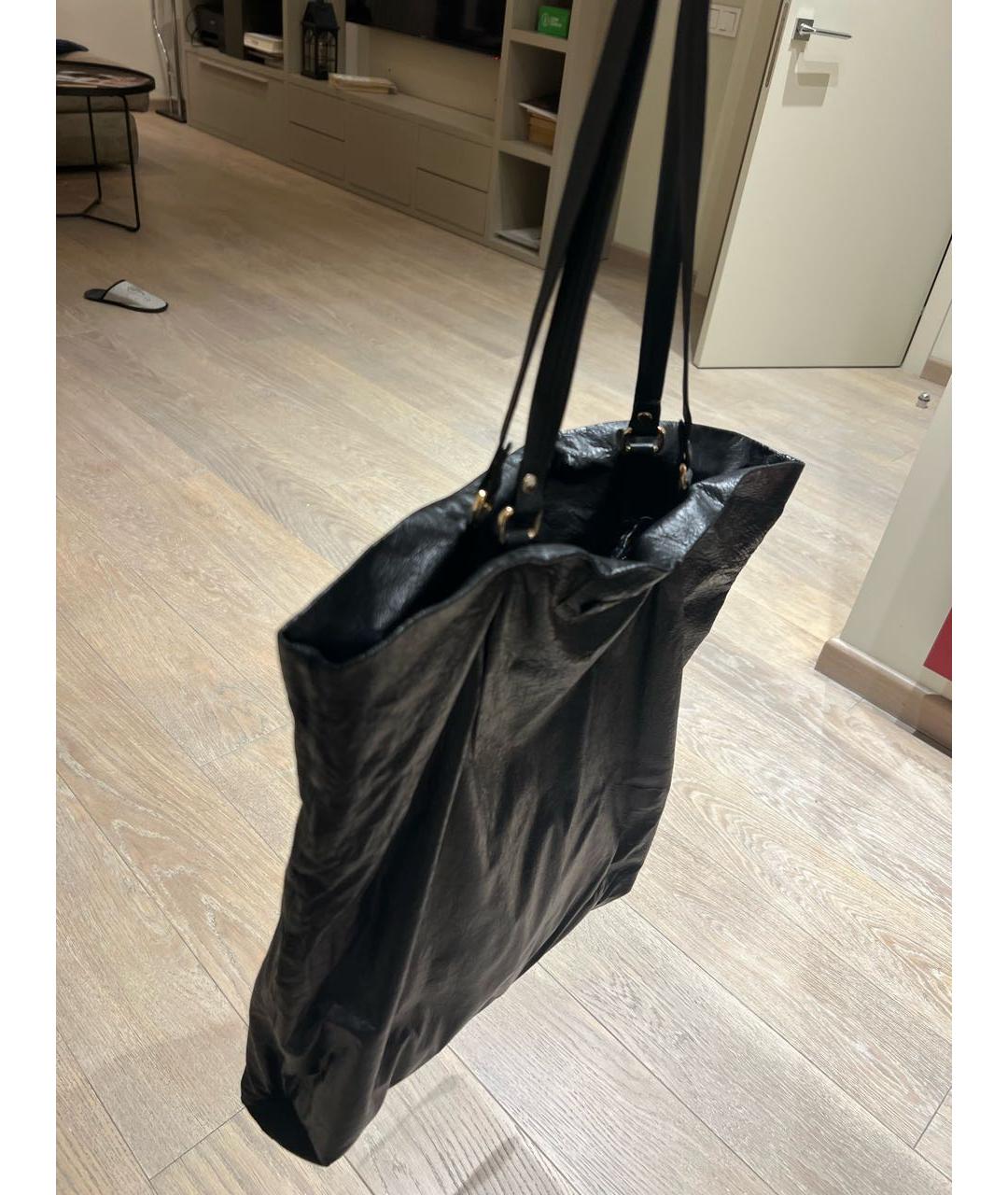 LANVIN Черная кожаная сумка тоут, фото 2