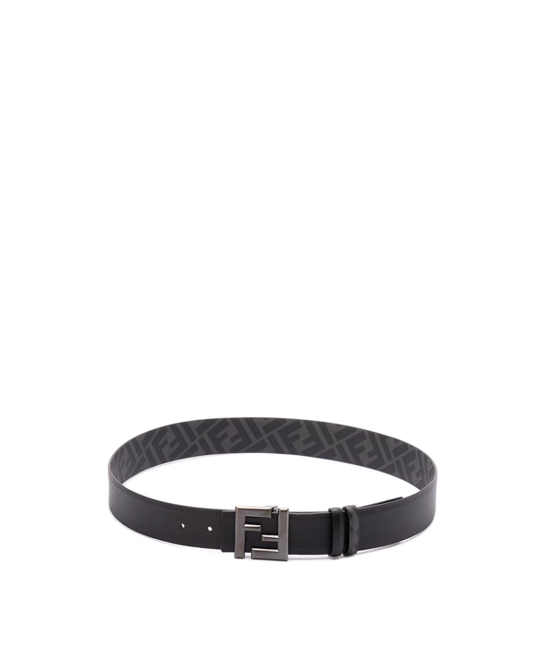 FENDI Черный кожаный ремень, фото 1