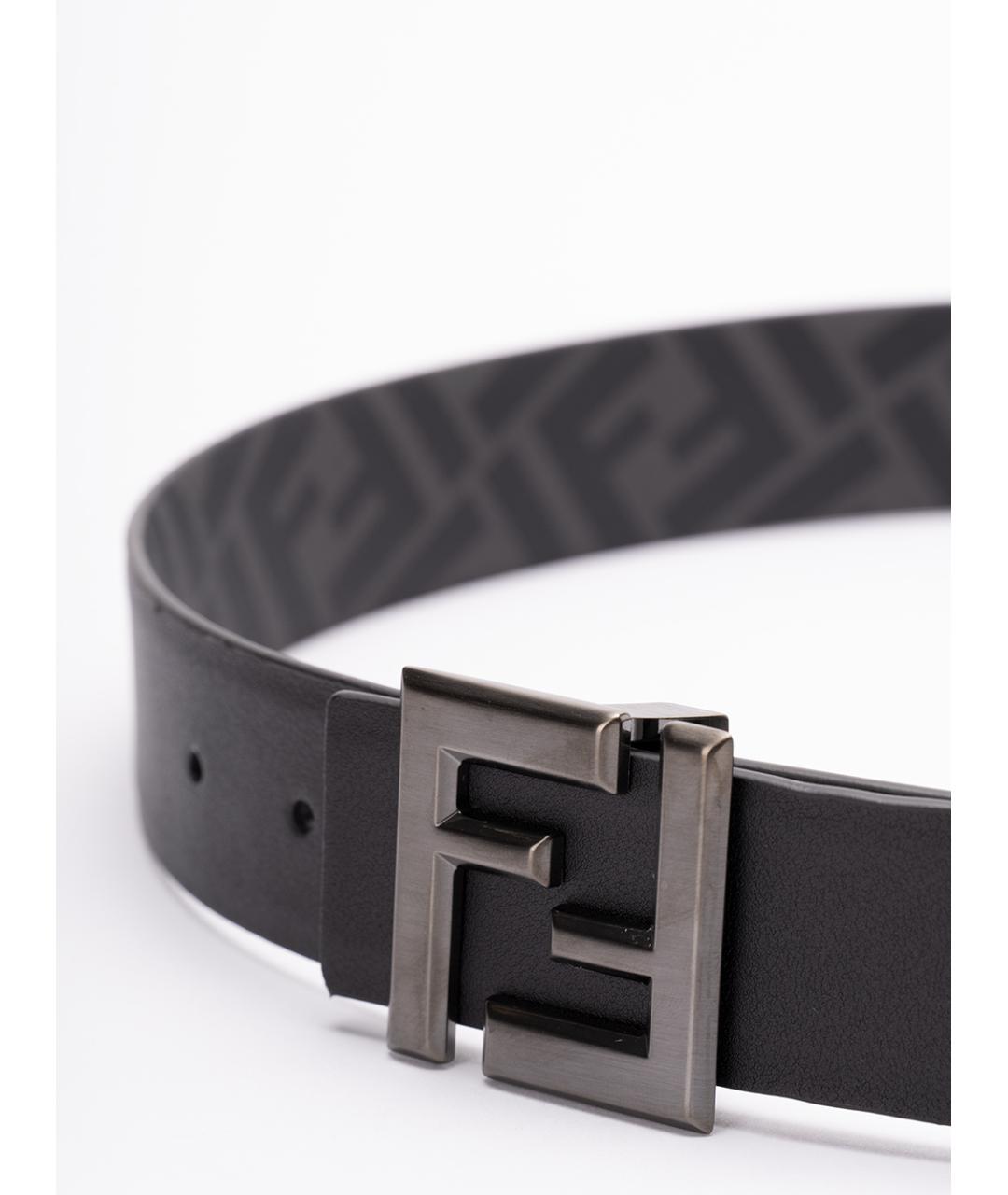 FENDI Черный кожаный ремень, фото 2