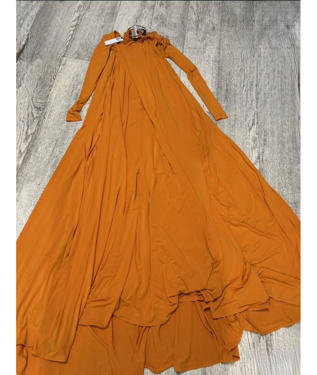 DIESEL Оранжевое хлопко-эластановое вечернее платье, фото 5