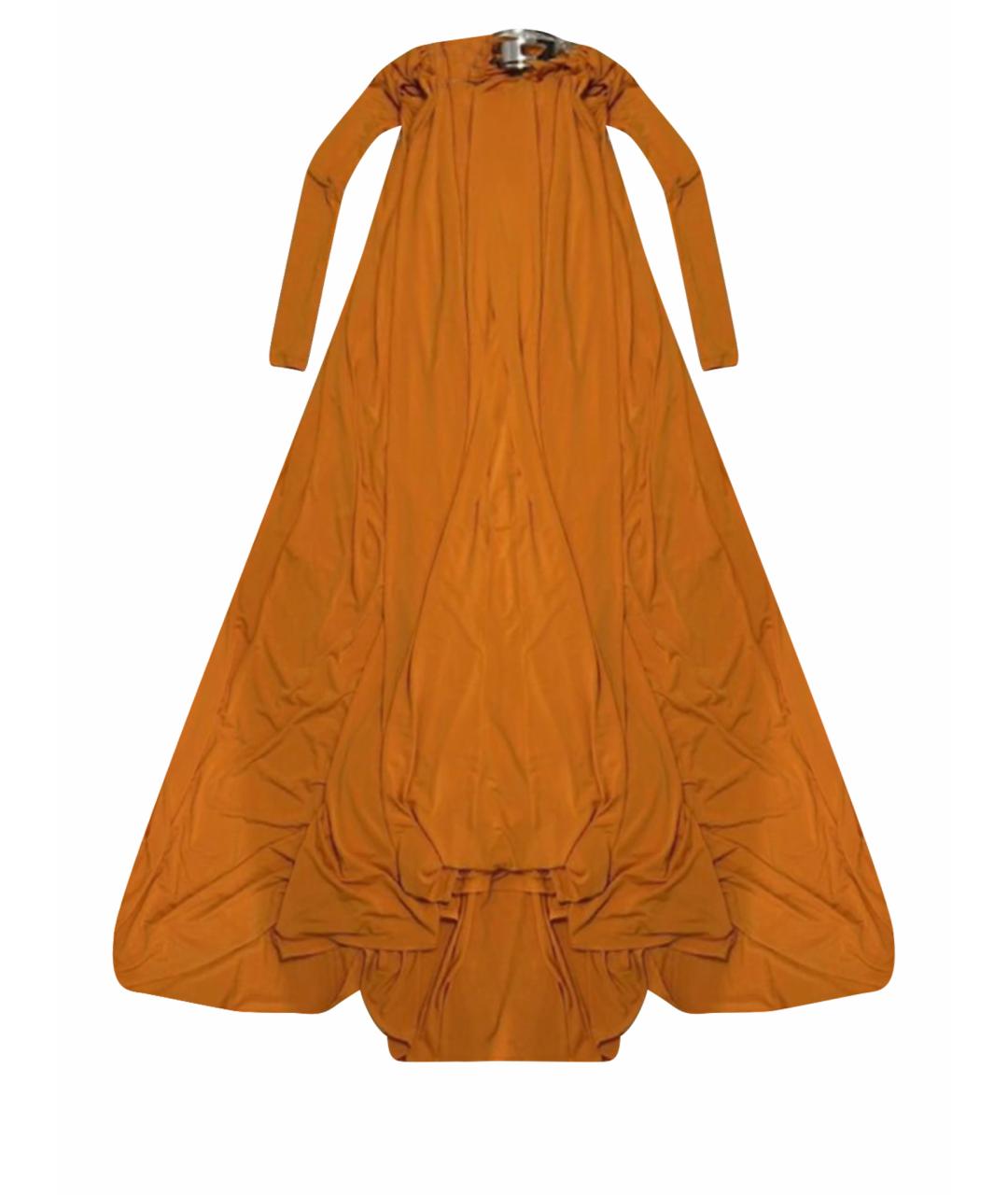 DIESEL Оранжевое хлопко-эластановое вечернее платье, фото 1