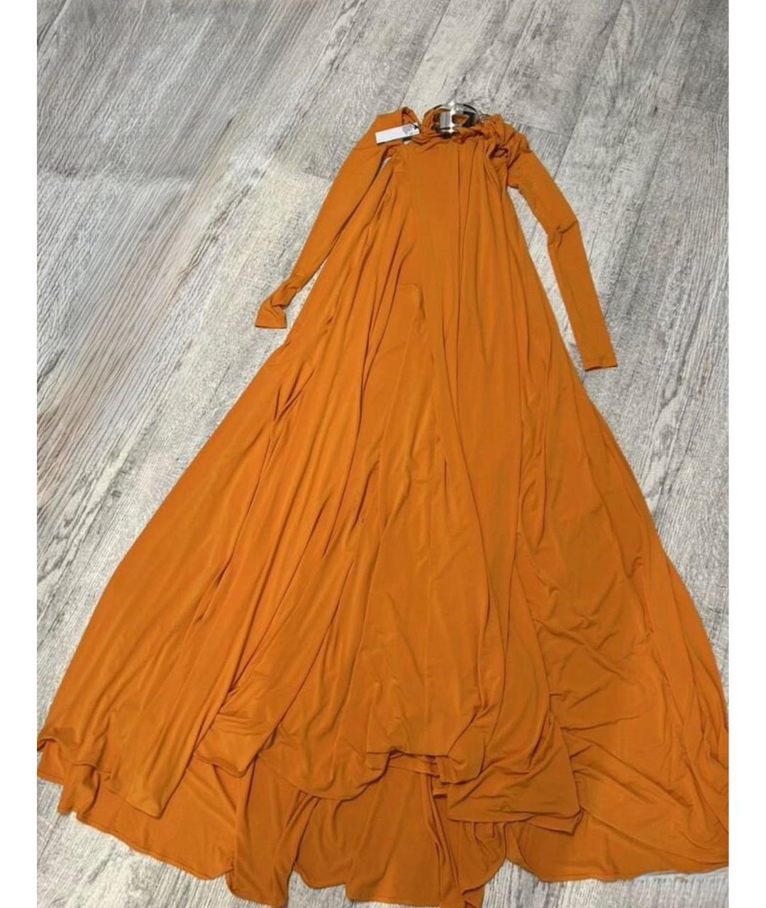 DIESEL Оранжевое хлопко-эластановое вечернее платье, фото 8