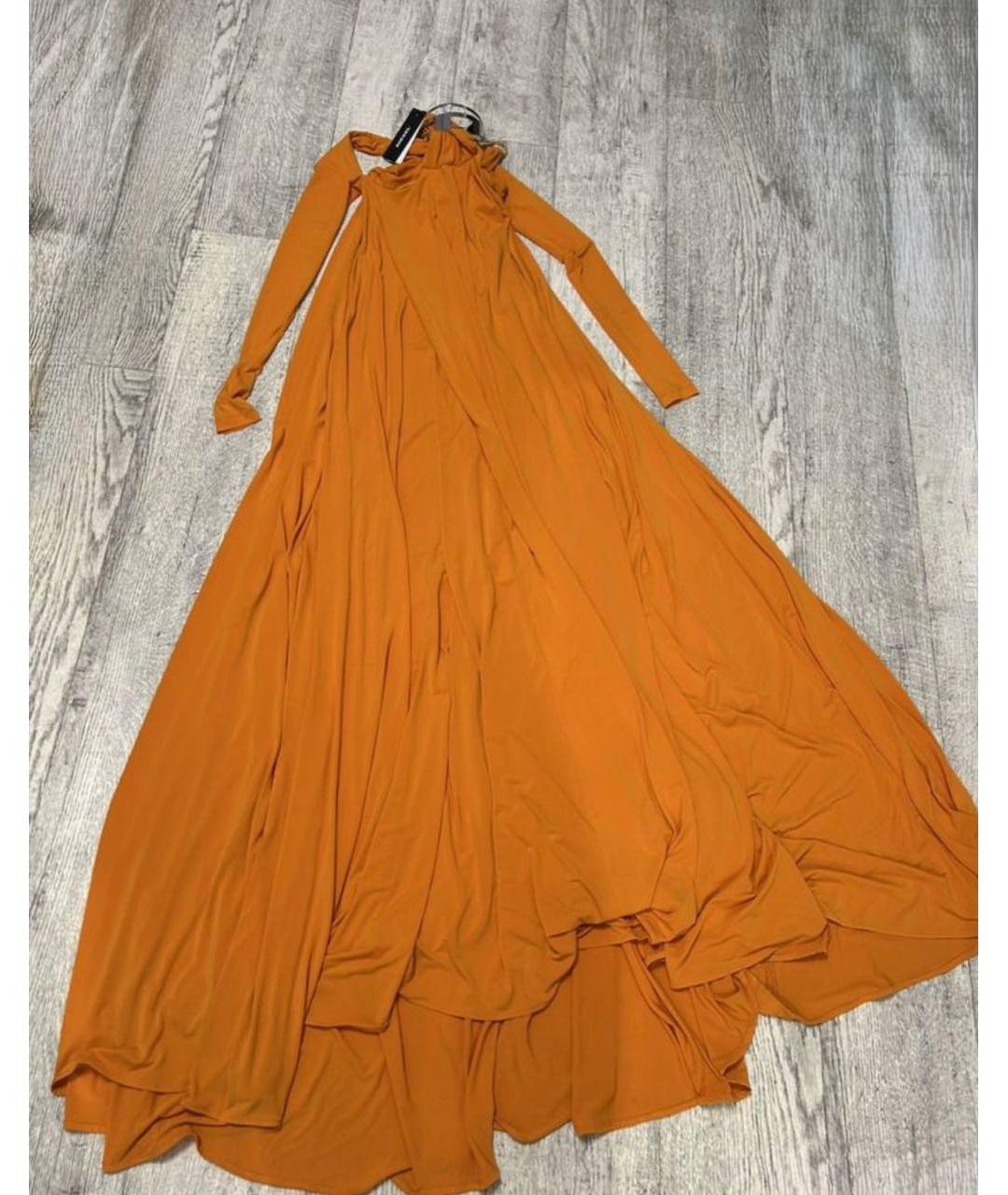 DIESEL Оранжевое хлопко-эластановое вечернее платье, фото 2