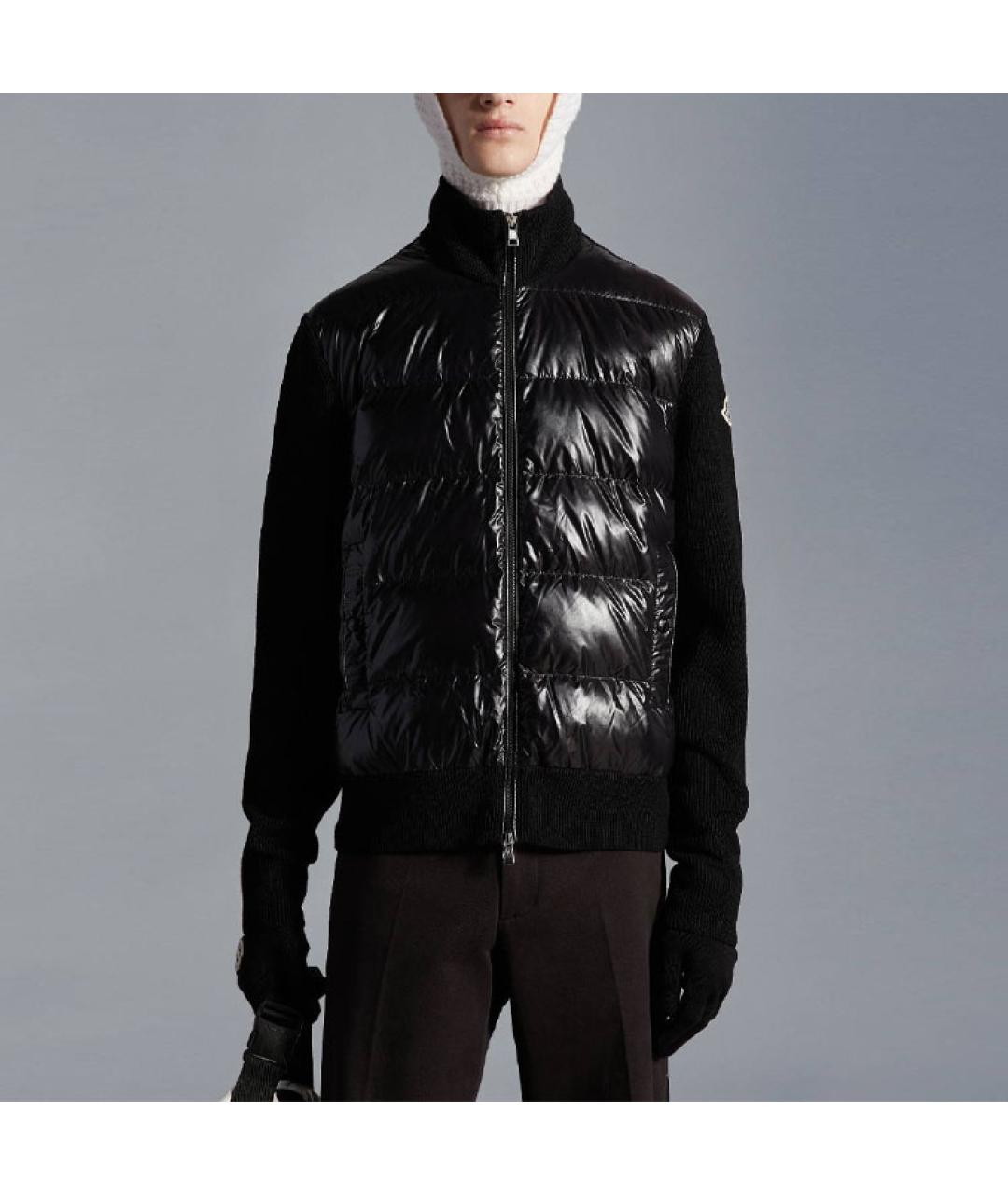 MONCLER Черный пуховик, фото 2