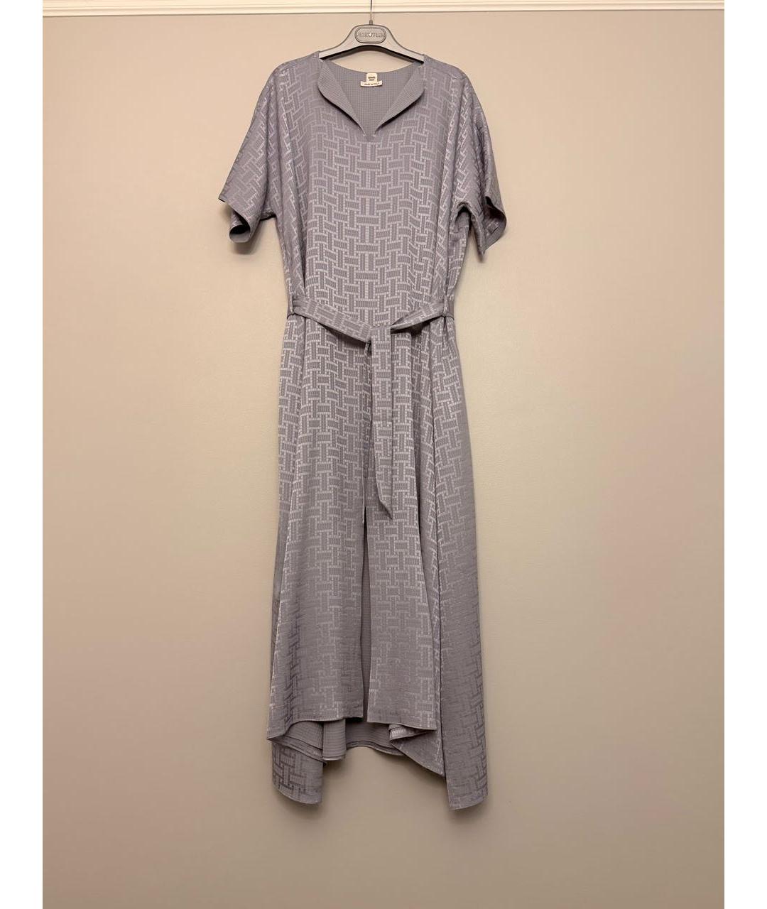 HERMES Серое шелковое повседневное платье, фото 9