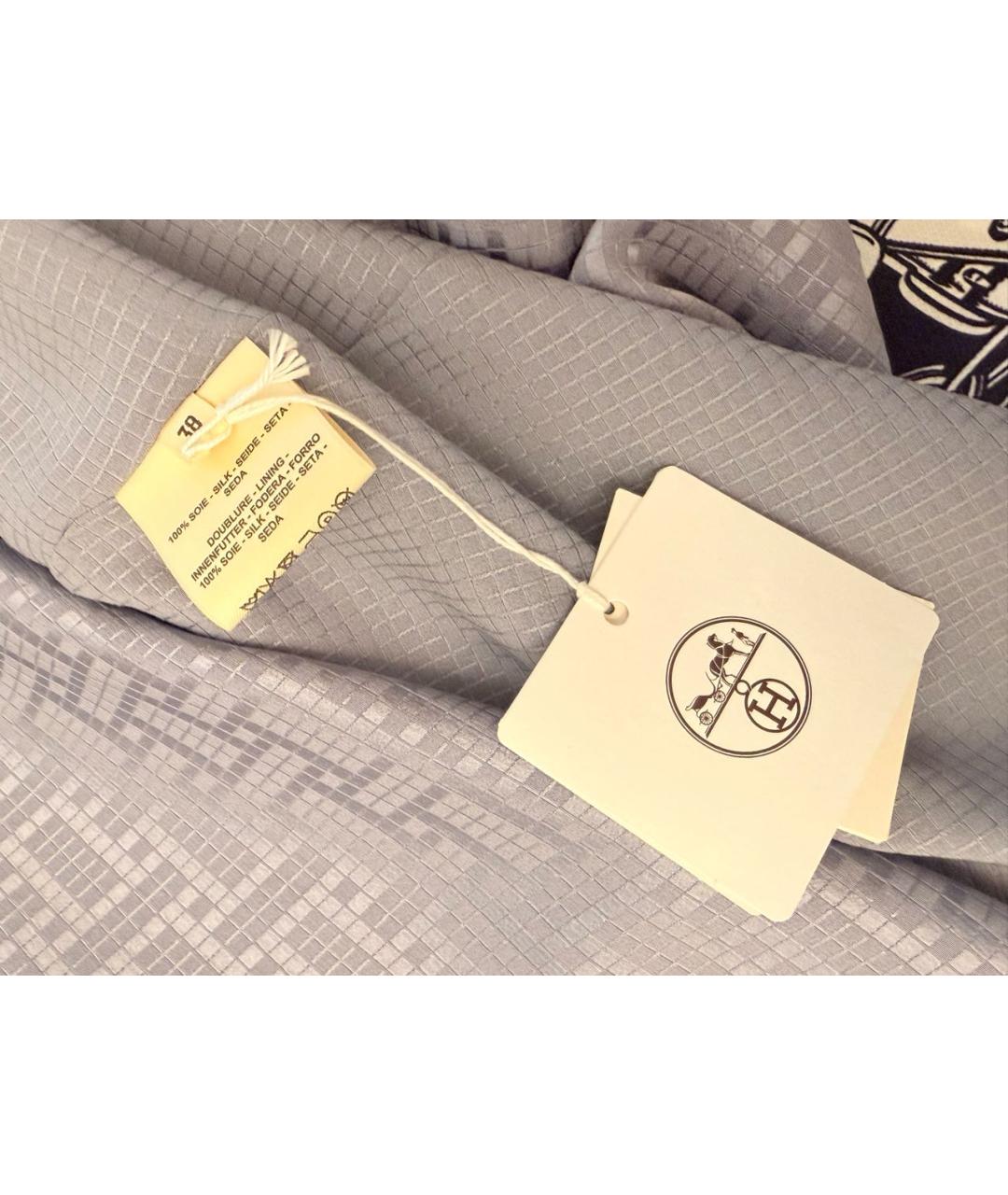 HERMES Серое шелковое повседневное платье, фото 4