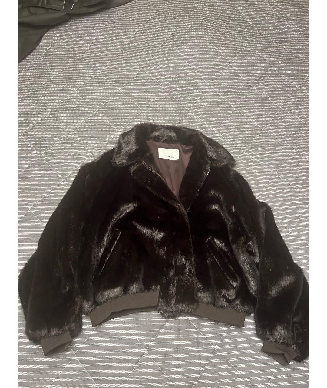 THE FRANKIE SHOP Коричневая полиэстеровая шуба, фото 7