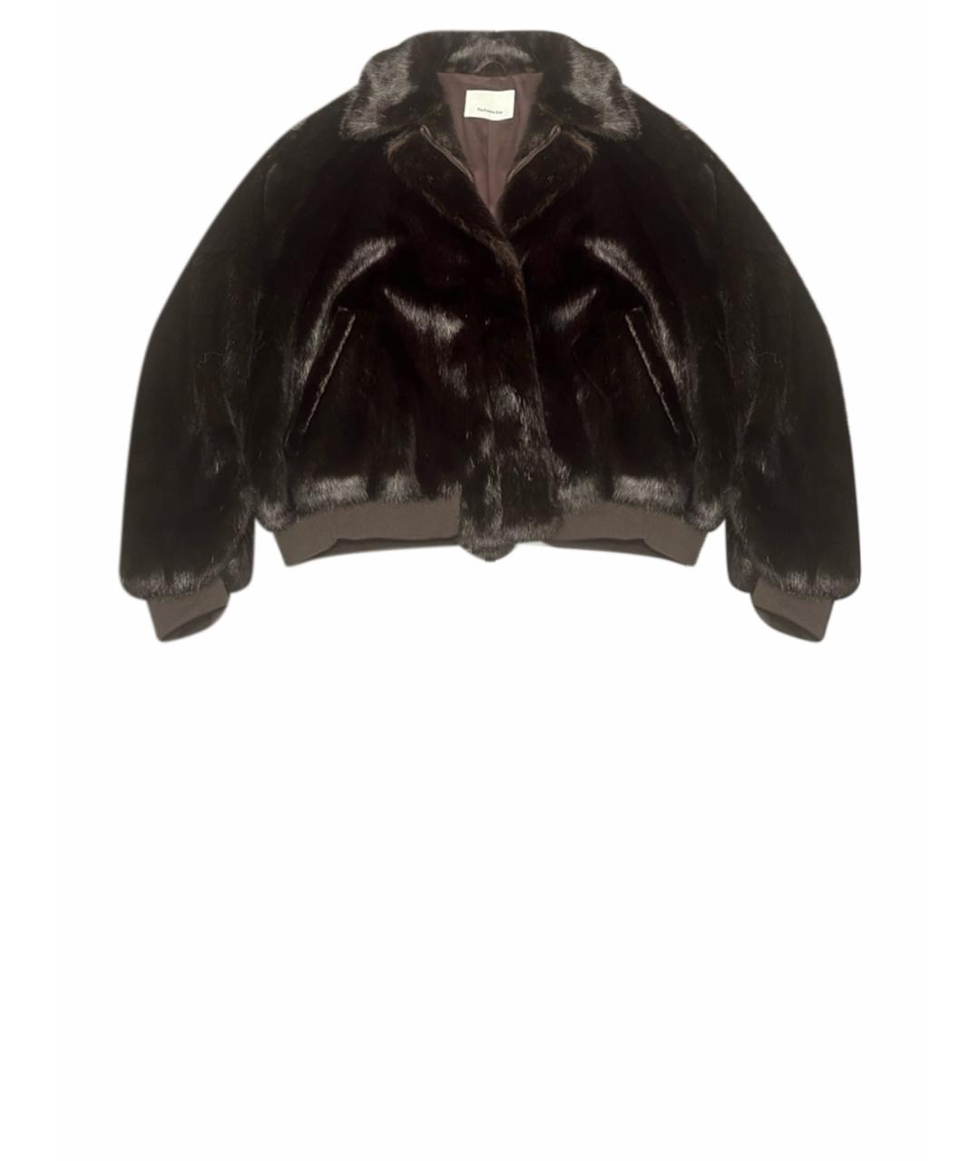 THE FRANKIE SHOP Коричневая полиэстеровая шуба, фото 1