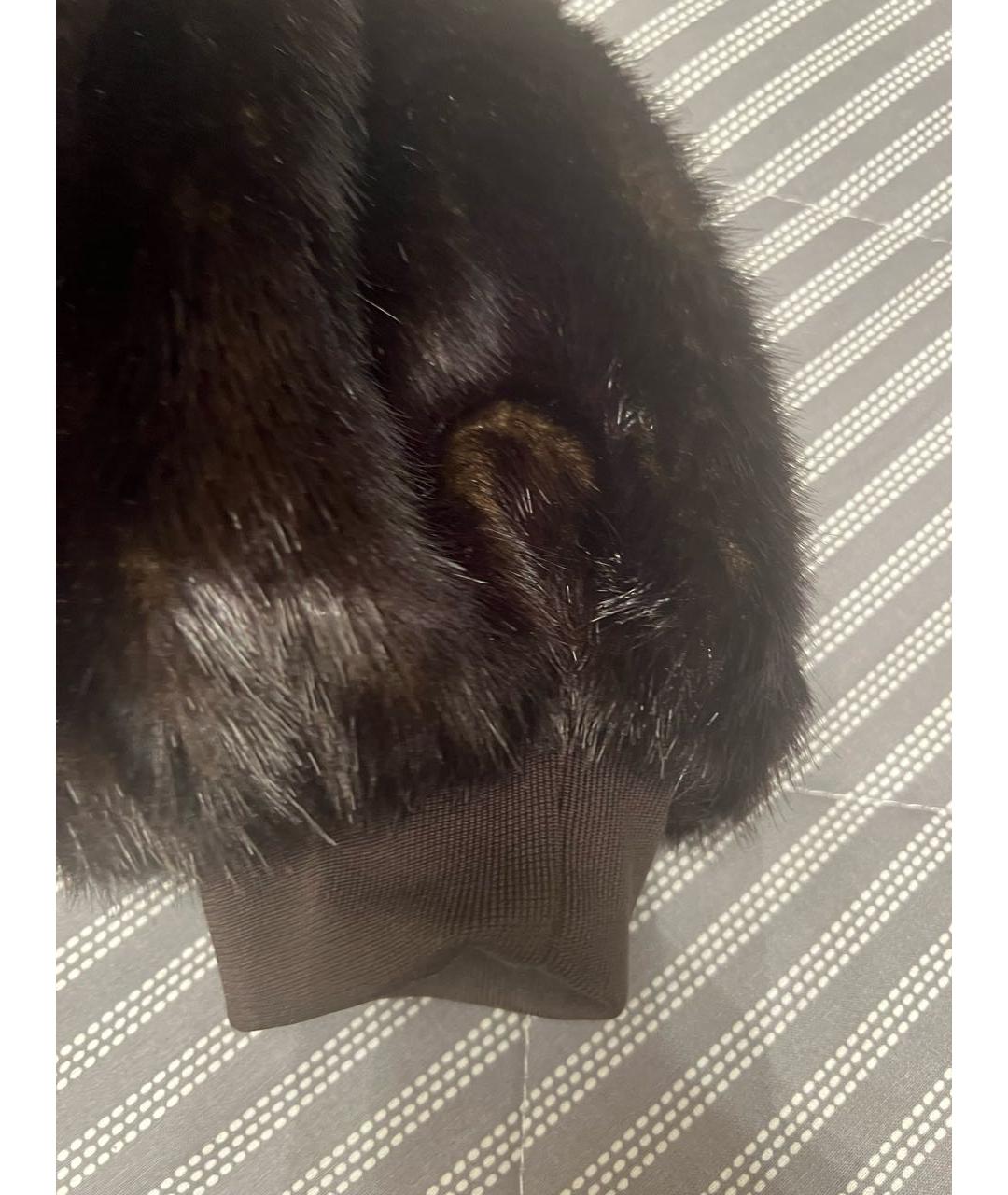 THE FRANKIE SHOP Коричневая полиэстеровая шуба, фото 6