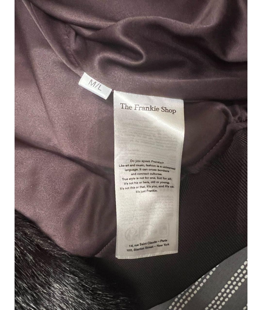 THE FRANKIE SHOP Коричневая полиэстеровая шуба, фото 4