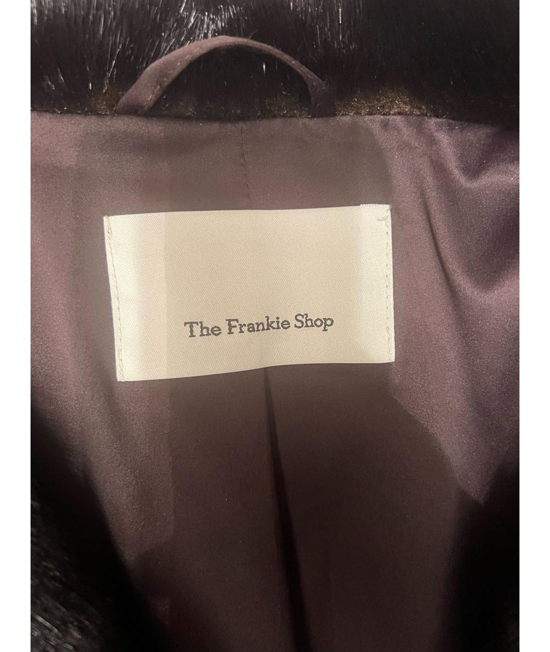 THE FRANKIE SHOP Коричневая полиэстеровая шуба, фото 3