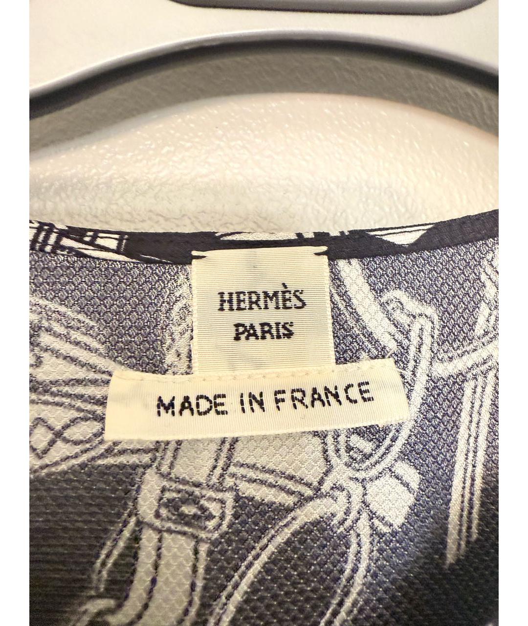 HERMES Черное шелковое повседневное платье, фото 4