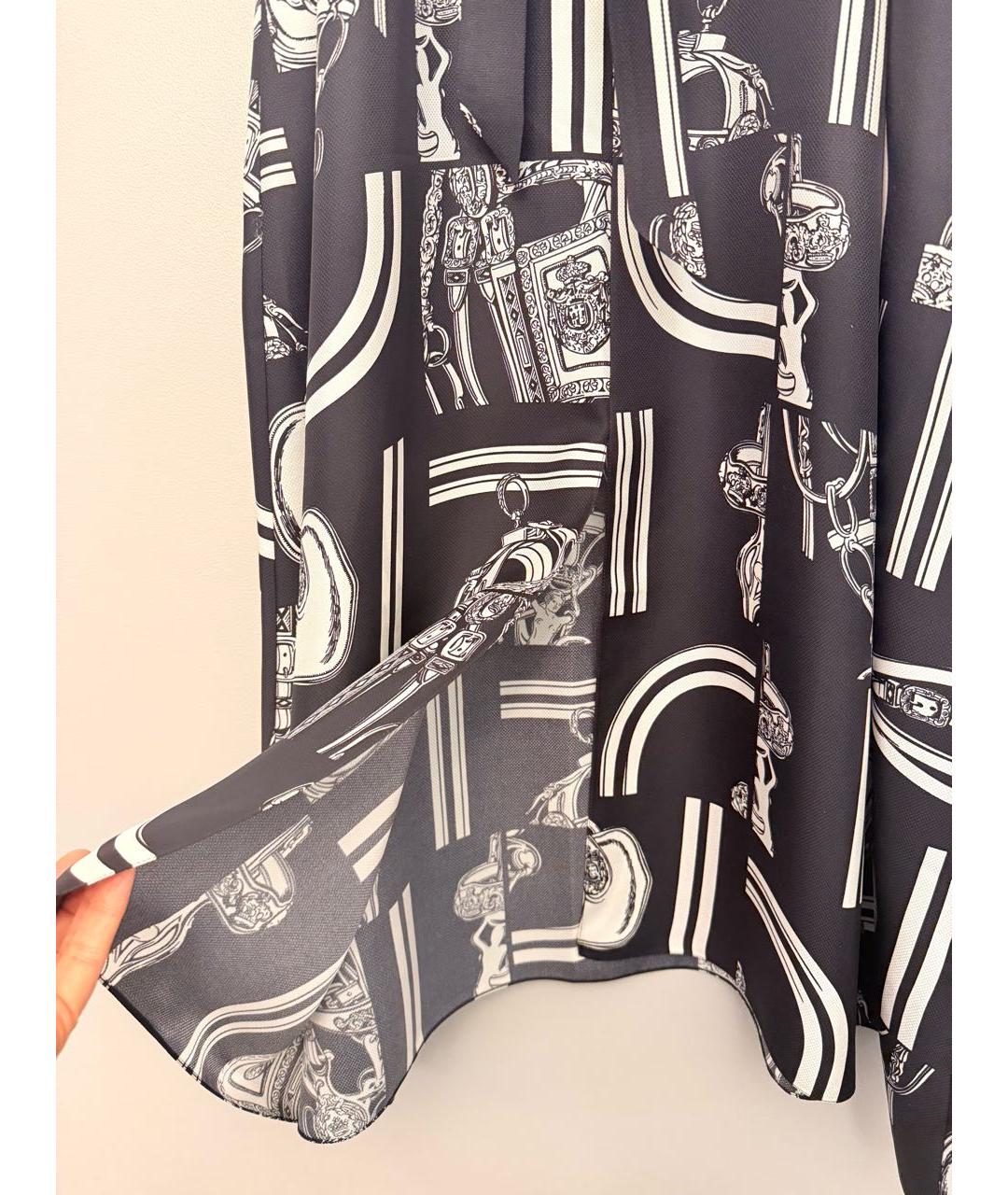 HERMES Черное шелковое повседневное платье, фото 3